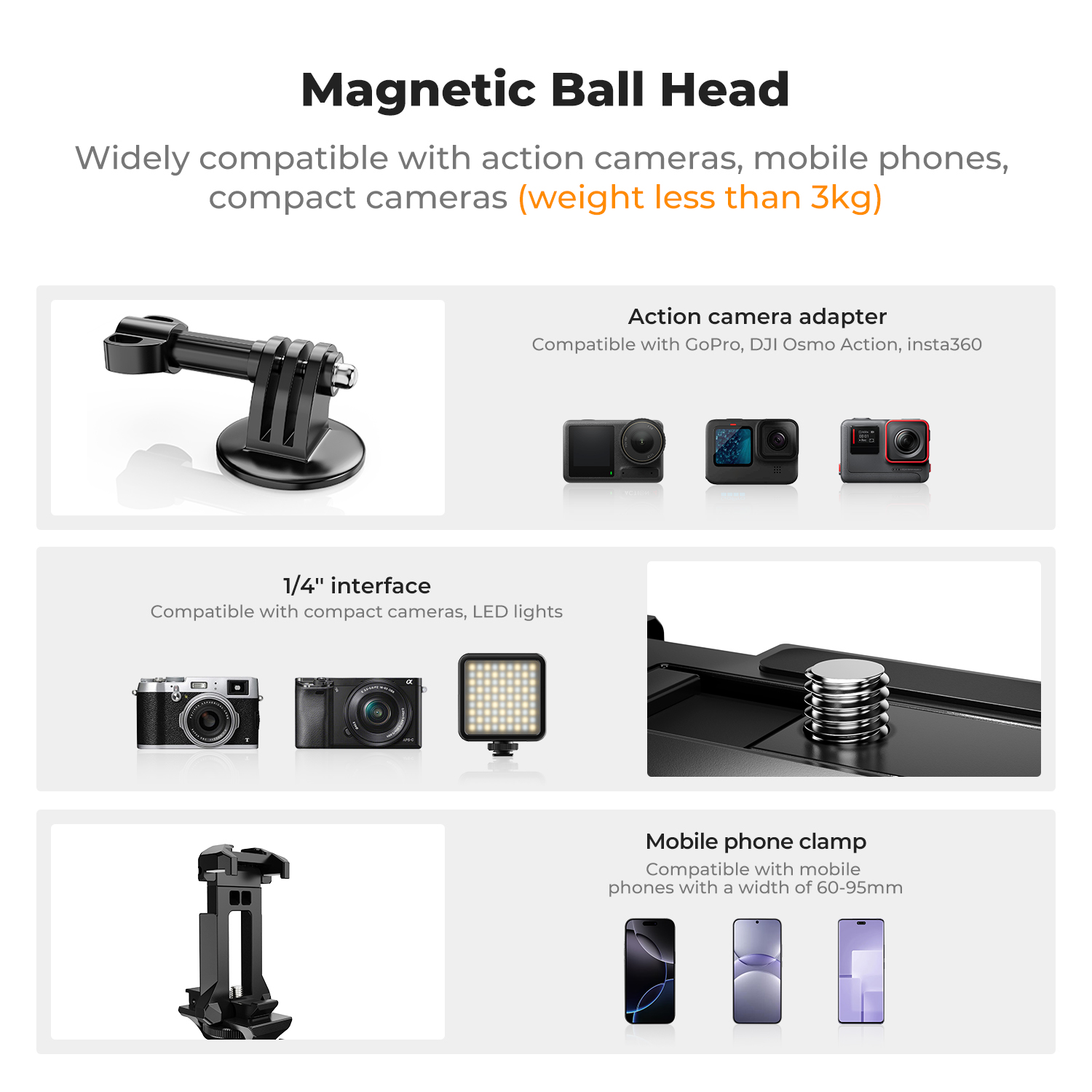 K&F CONCEPT Magnetic Camera Mo - Gopro Action Camera Hero 13 Black ulasan dan harga