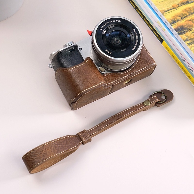 Camera Bag PU Leather Half Bod - Sony Camera A6400 ulasan dan harga